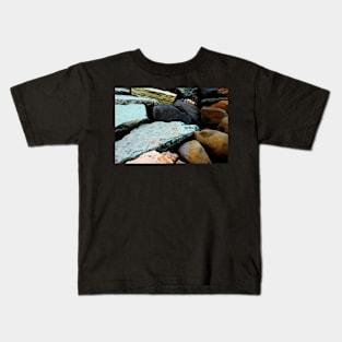 Composition of some colored massive rocks Kids T-Shirt